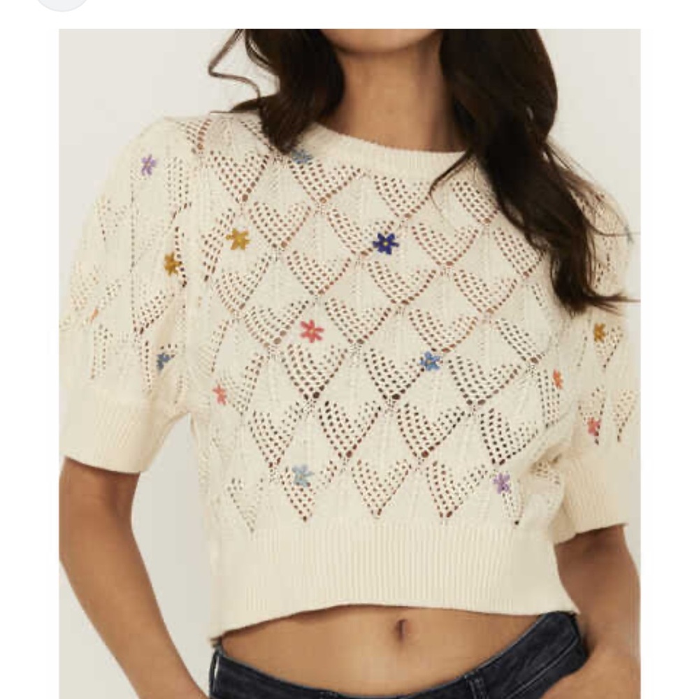 Driftwood embroidered knit sweater